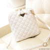 Small Shell Leather Plaid Handbag